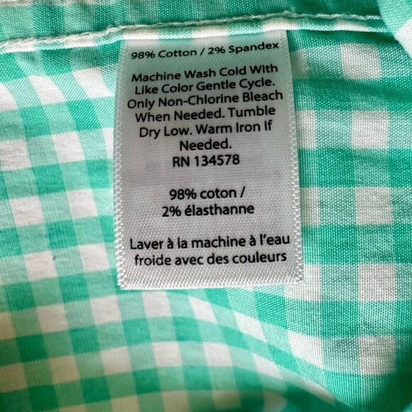 Vineyard Vines Green Gingham Long Sleeve Button Down Shirt Classic Preppy 5 - Picture 7 of 7